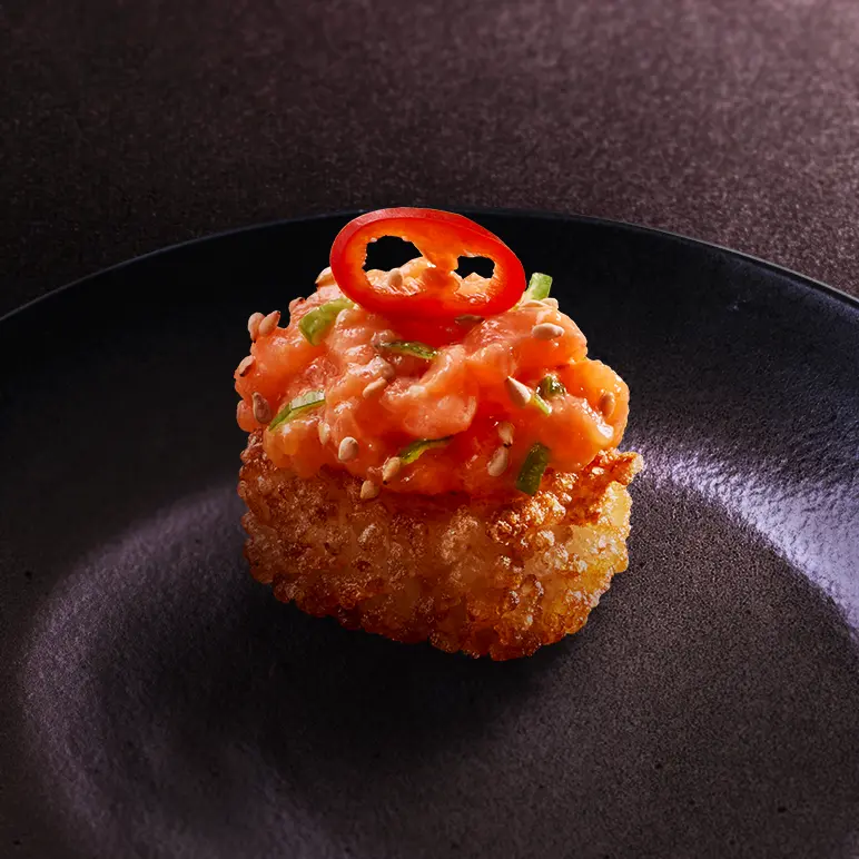 Crispy sushi saumon